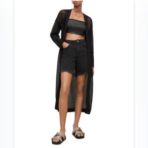 All Saints Black Mesh Cardigan